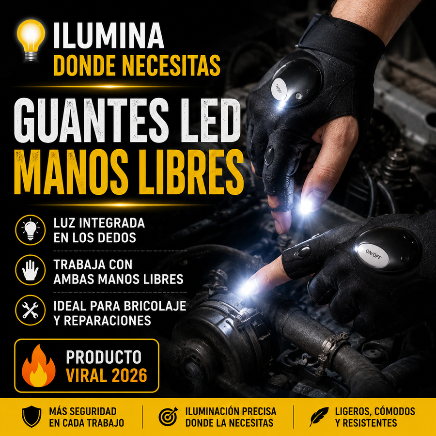 LumiGlove™ Guantes LED Manos Libres