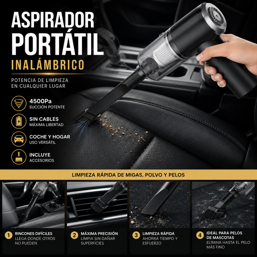 Aspirador de coche portátil