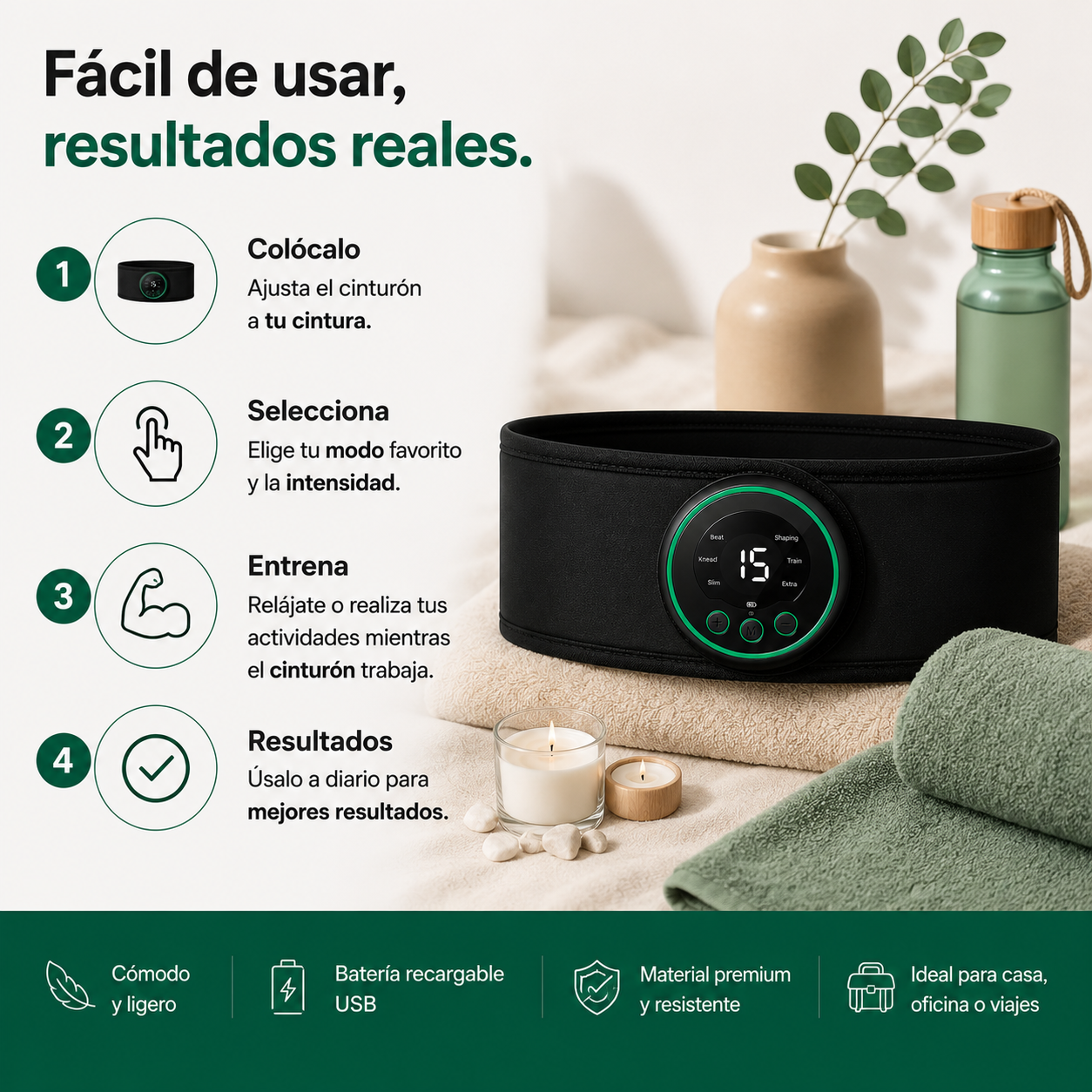 EMS Sculpt Belt™ — Tonificación Inteligente