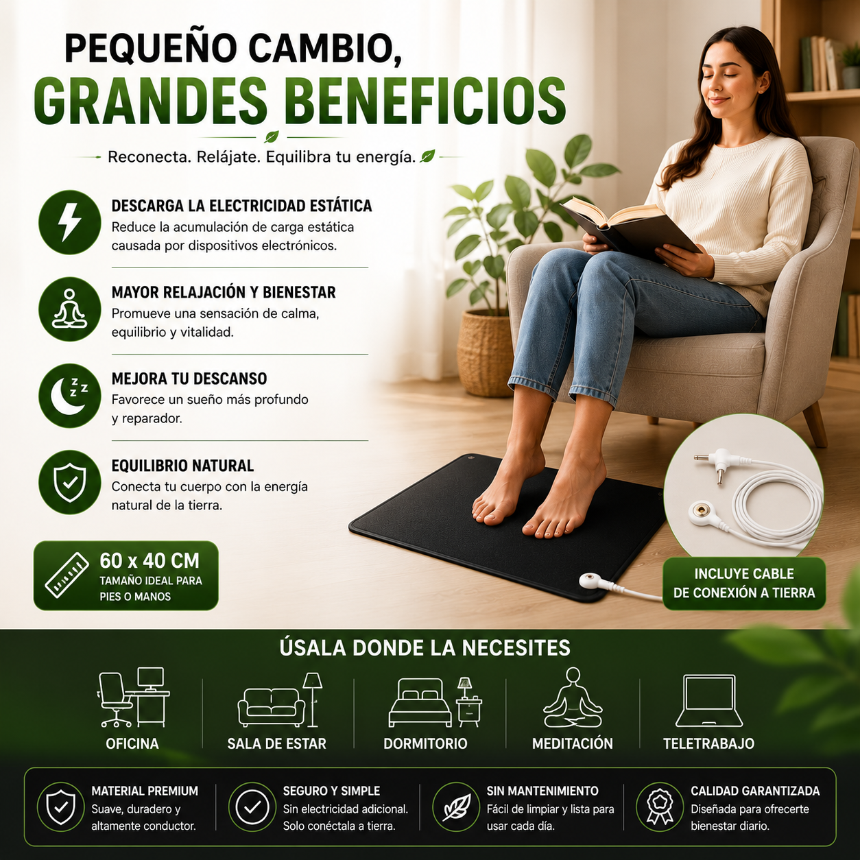 GroundRelax™ — Alfombrilla Grounding Premium