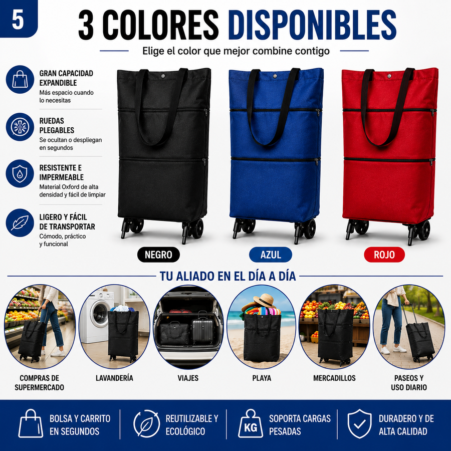 EasyCart™ | Carrito de Compra Plegable Premium