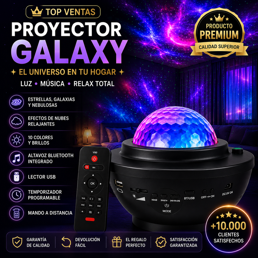 StarWave™ Proyector Galaxy con Altavoz Bluetooth