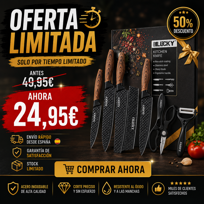 ChefPro™ | Set Profesional de Cuchillos de Cocina 6 Piezas