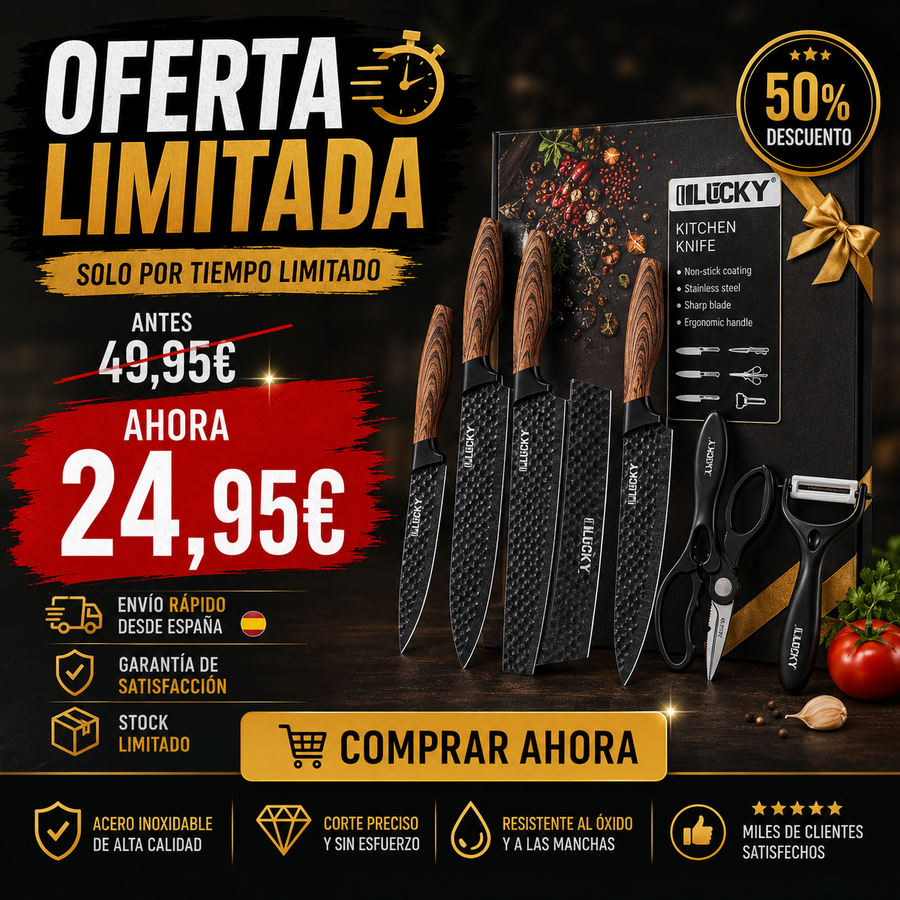 ChefPro™ | Set Profesional de Cuchillos de Cocina 6 Piezas