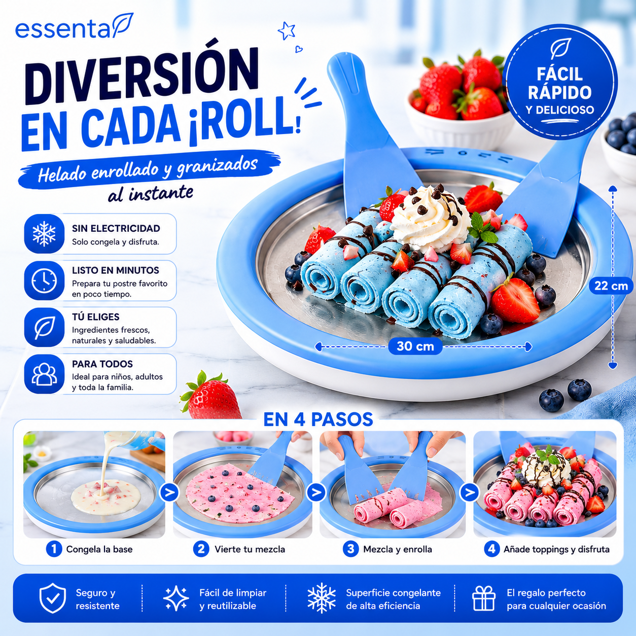 IceRoll™ — Helado Enrollado Casero en Minutos