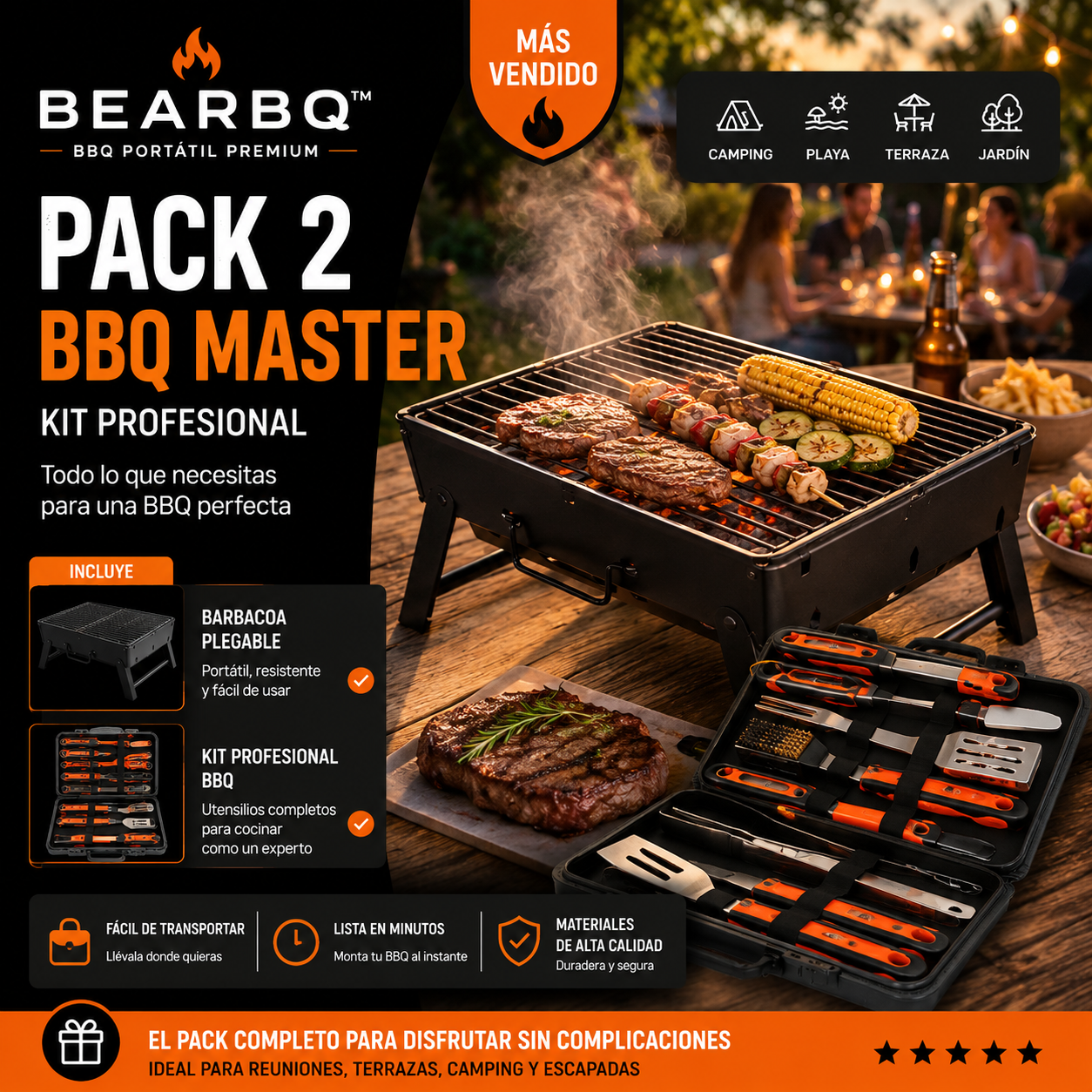 Barbacoa Portátil Plegable BearBQ