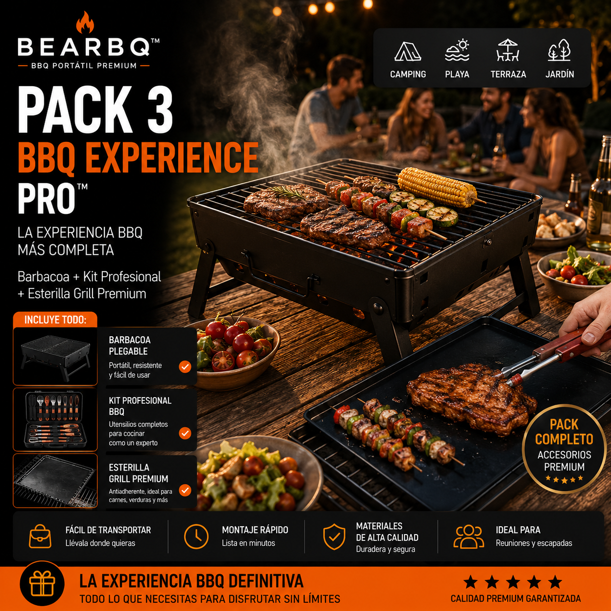Barbacoa Portátil Plegable BearBQ